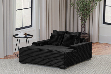 Edna Black Chaise Lounge from Happy Homes - Luna Furniture