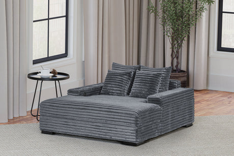 Edna Charcoal Chaise Lounge from Happy Homes - Luna Furniture