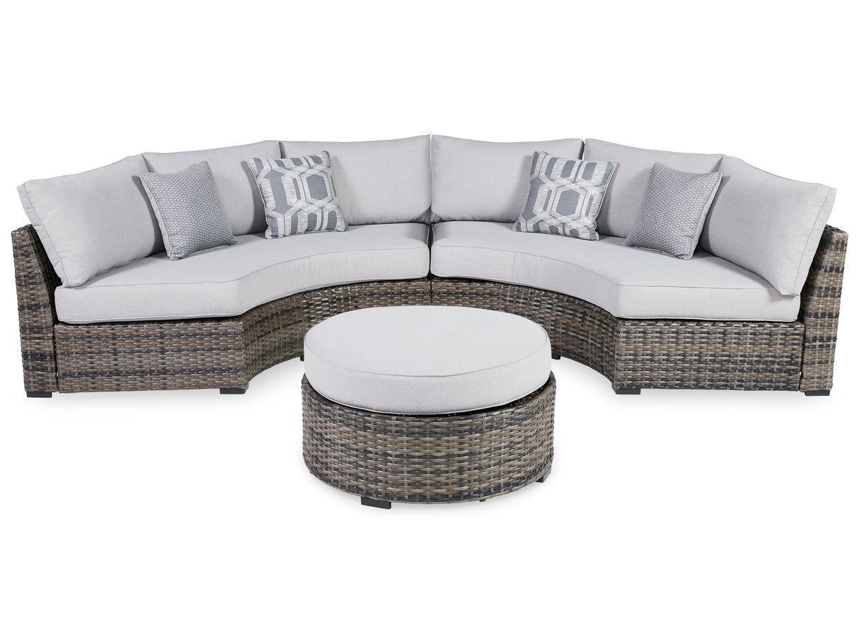 Harbor Court 2-Piece Sectional with Ottoman in Gray - PKG013855