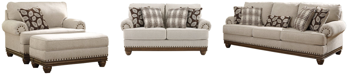 Harleson Sofa, Loveseat, Chair and Ottoman in Wheat - PKG000885