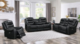 Harley Black Power - TOP GRAIN LEATHER Reclining Set - Harley Black Power 3PC