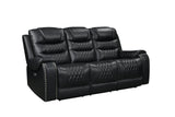 Harley Black Power - TOP GRAIN LEATHER Reclining Set - Harley Black Power 3PC