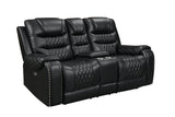 Harley Black Power - TOP GRAIN LEATHER Reclining Set - Harley Black Power 3PC