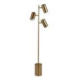 Harmony Brassed Gold Floor Lamp with Rotary Switch Triple Spots Metal Block Base - FLL03700701