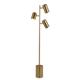 Harmony Brassed Gold Floor Lamp with Rotary Switch Triple Spots Metal Block Base - FLL03700701