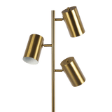 Harmony Brassed Gold Floor Lamp with Rotary Switch Triple Spots Metal Block Base - FLL03700701