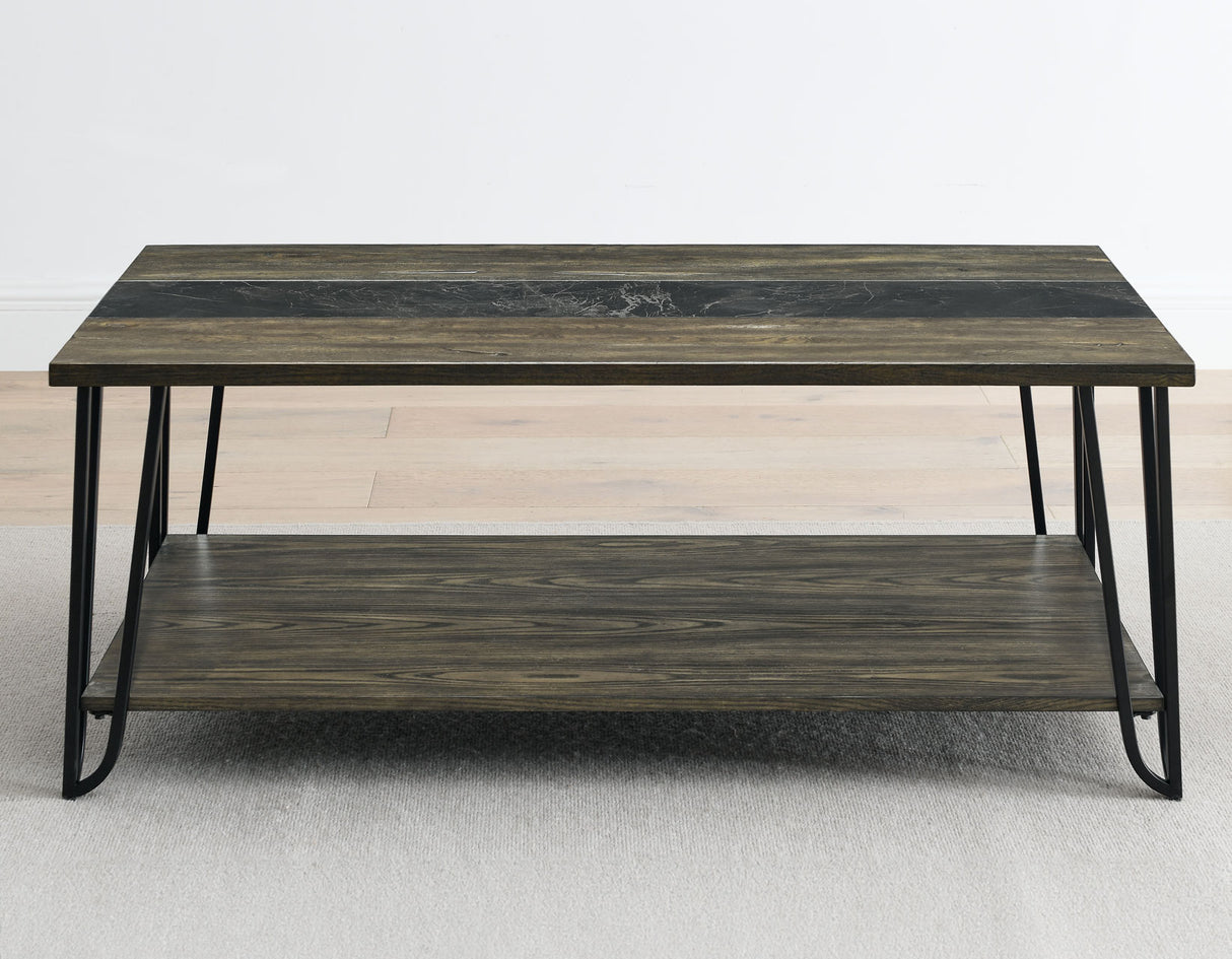 Harper Cocktail Table with SIntered Stone Inlay from Steve Silver - Luna Furniture