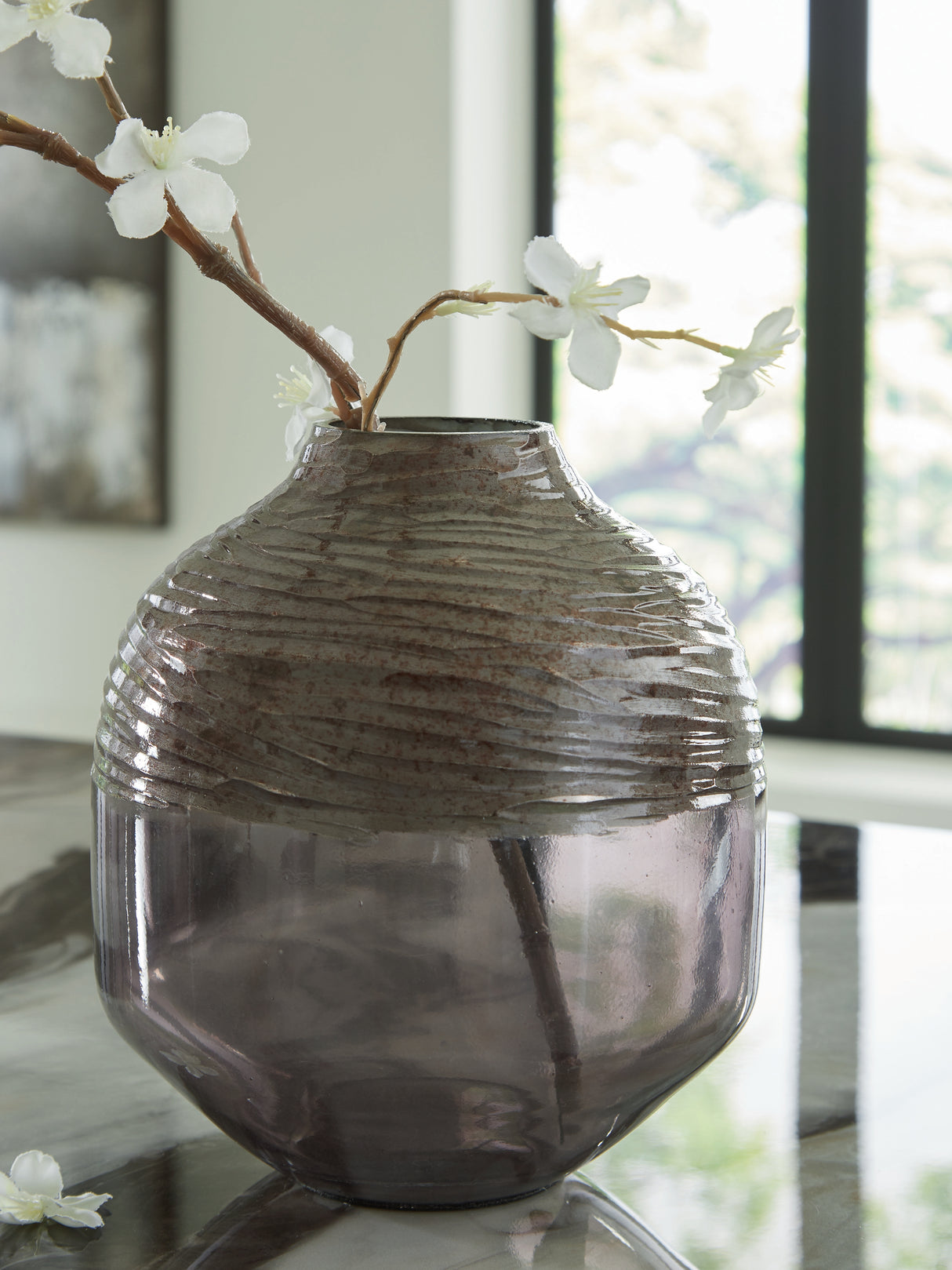 Harpwick Metallic Gray Vase from Ashley - Luna Furniture