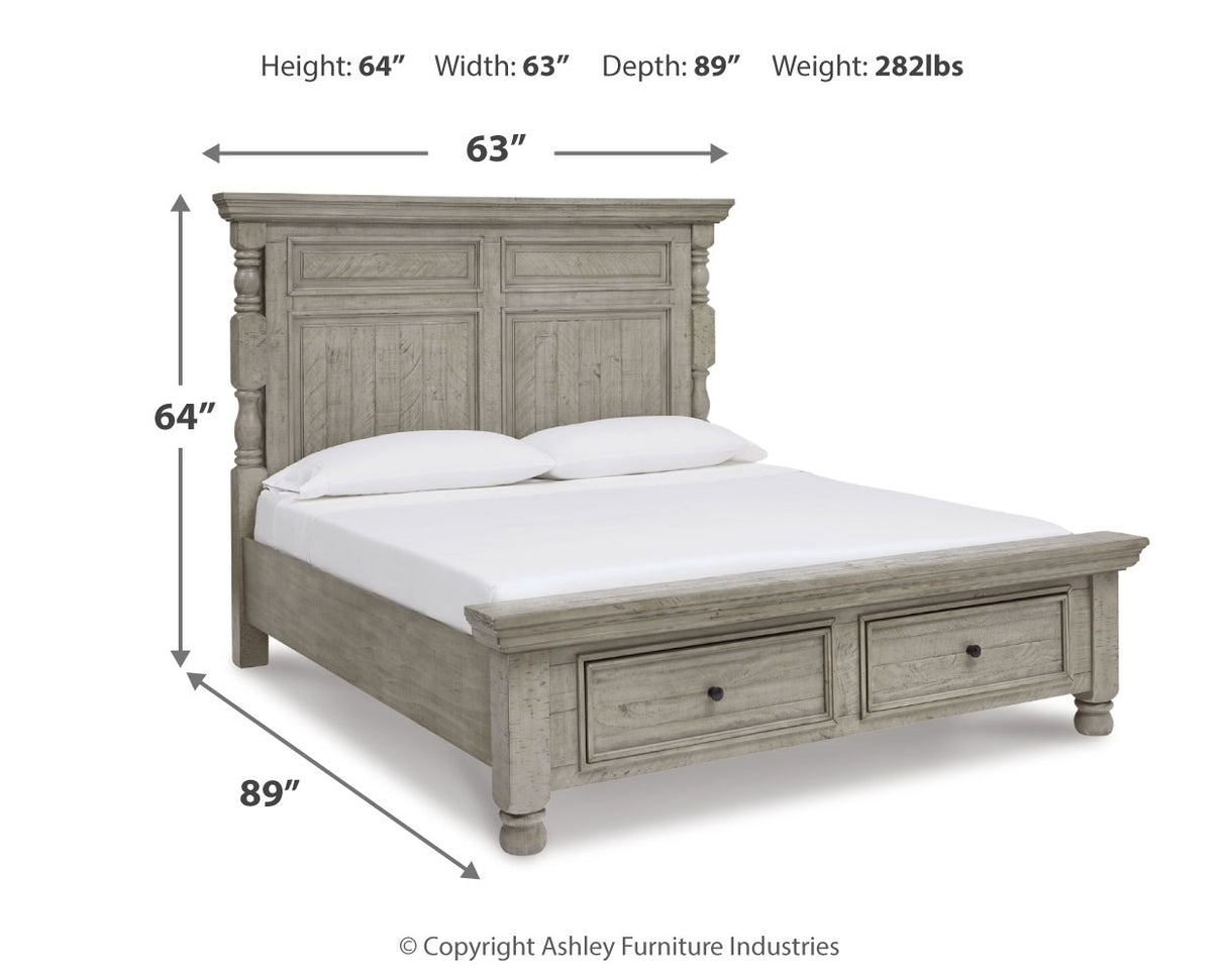 Harrastone Queen Panel Bed with Dresser in Gray from Ashley - Luna Furniture