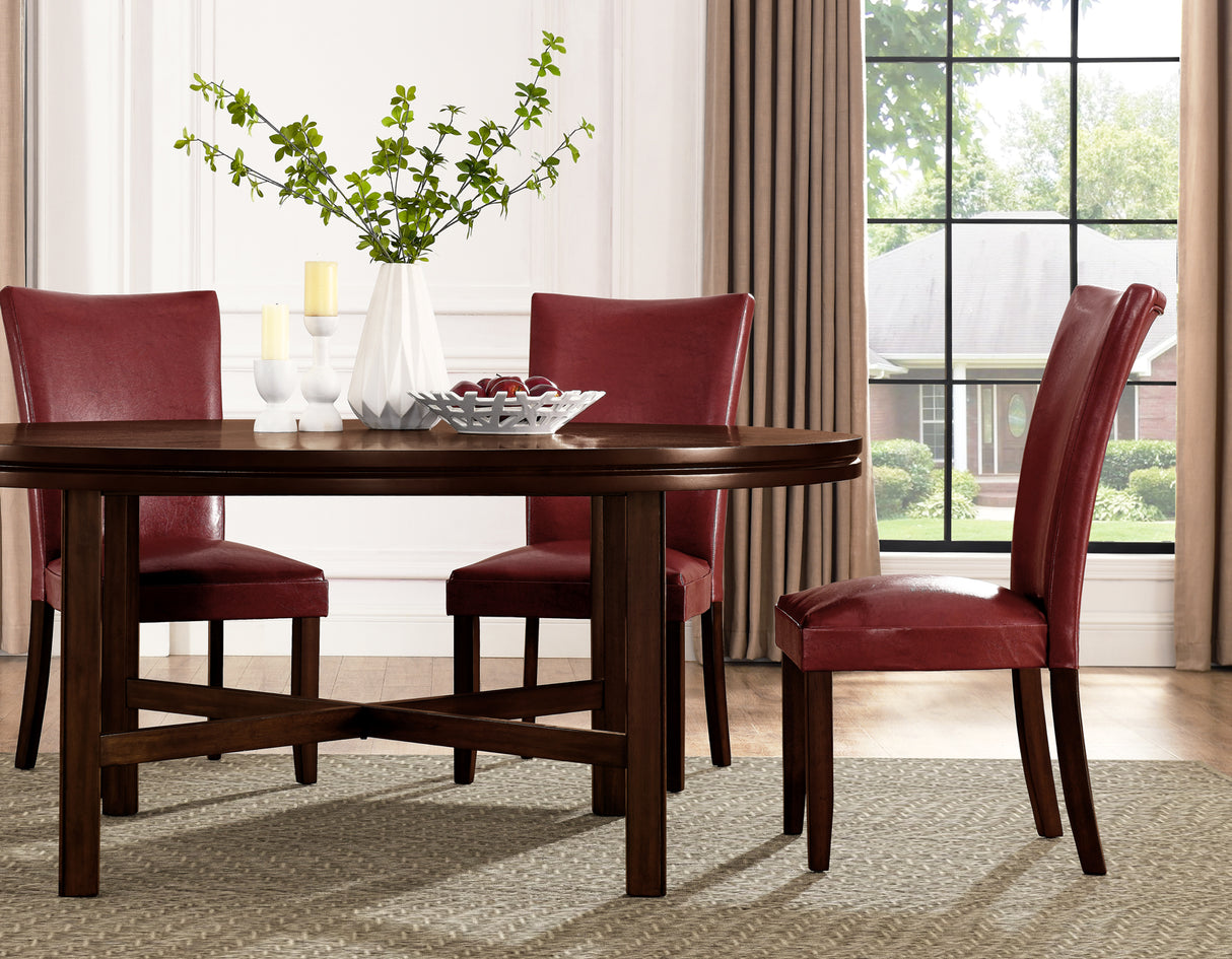 Hartford 72 inch table 7 Piece Set, Red Chairs(Table & 6 Side Chairs) - SET | HF7272T | HF500RD(6)