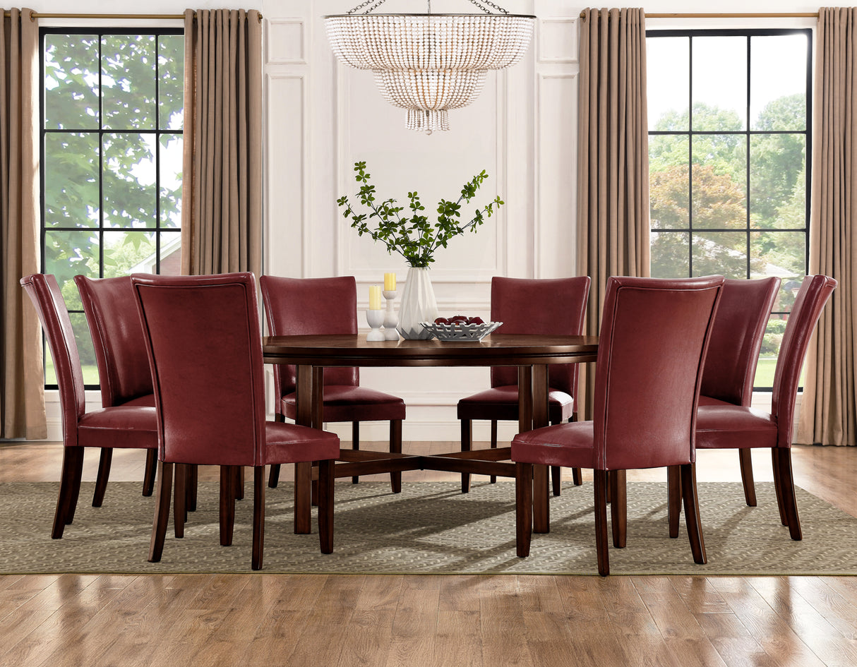 Hartford 72 inch table 7 Piece Set, Red Chairs(Table & 6 Side Chairs) - SET | HF7272T | HF500RD(6)