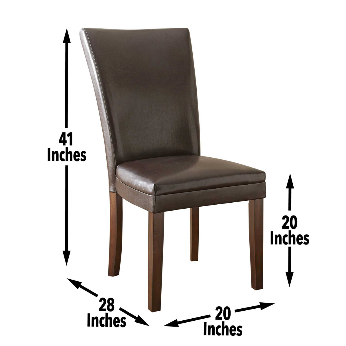 Hartford Vegan Leather Side Chair, Brown, Set of 2 from Steve Silver - Luna Furniture