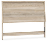 Hasbrick King Panel Headboard with Mirrored Dresser in Tan from Ashley - Luna Furniture