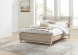 Hasbrick Queen Panel Bed with Dresser in Tan from Ashley - Luna Furniture