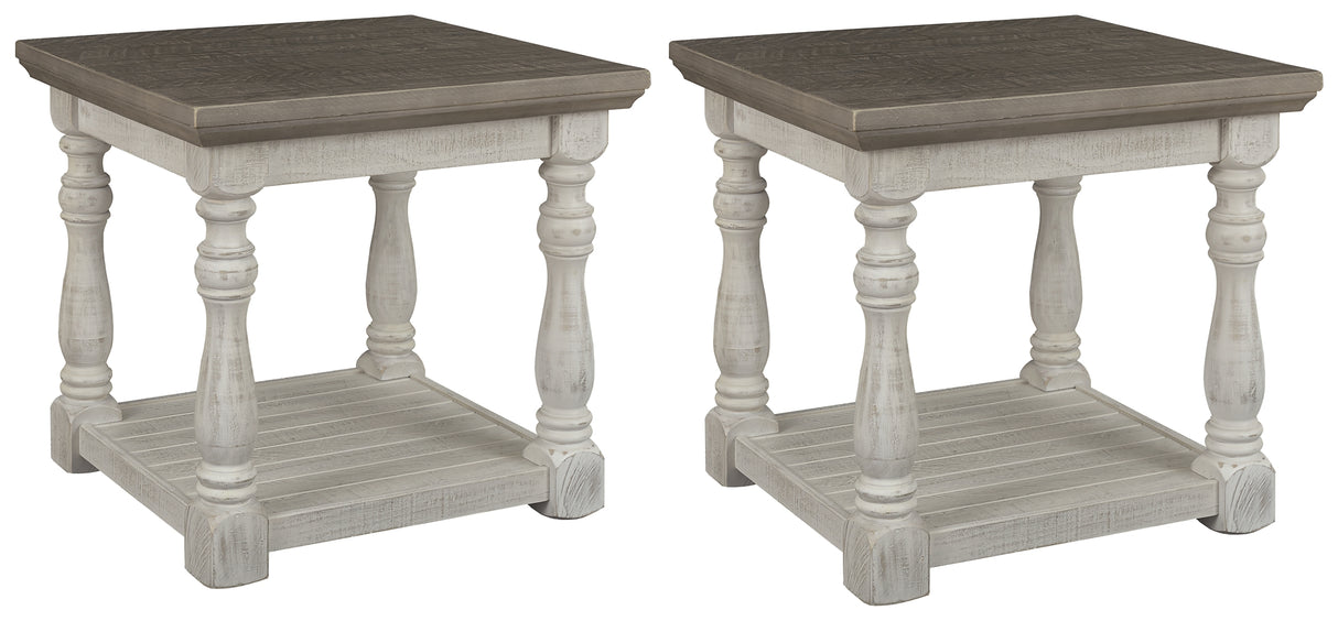 Havalance 2 End Tables in Gray/White - PKG008553