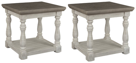 Havalance 2 End Tables in Gray/White - PKG008553