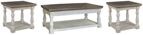 Havalance Coffee Table with 2 End Tables in Gray/White - PKG007177