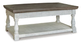 Havalance Coffee Table with 2 End Tables in Gray/White - PKG007177