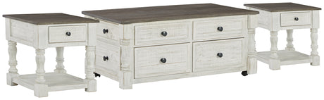 Havalance Coffee Table with 2 End Tables in White/Gray from Ashley - Luna Furniture