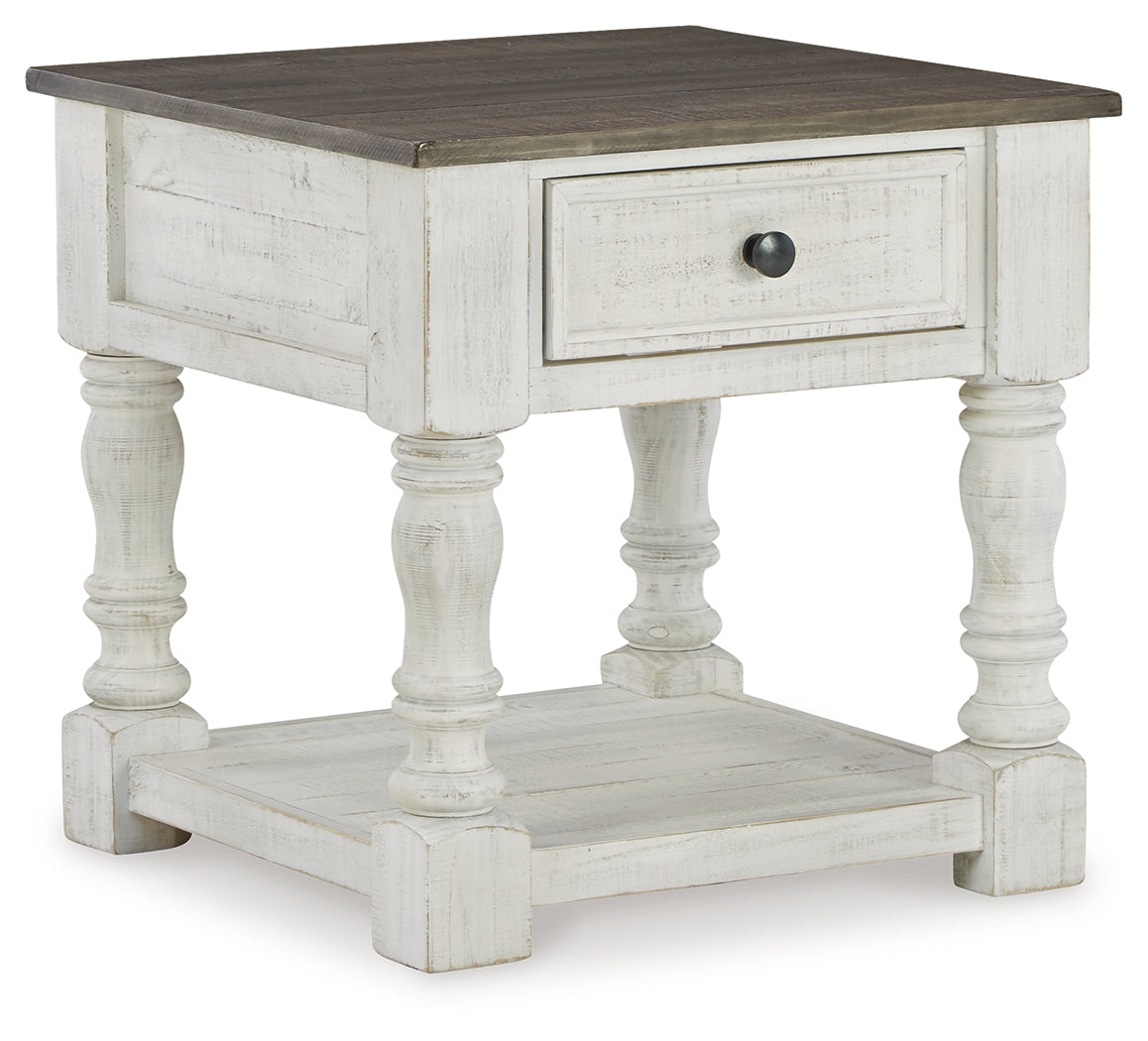 Havalance Coffee Table with 2 End Tables in White Gray