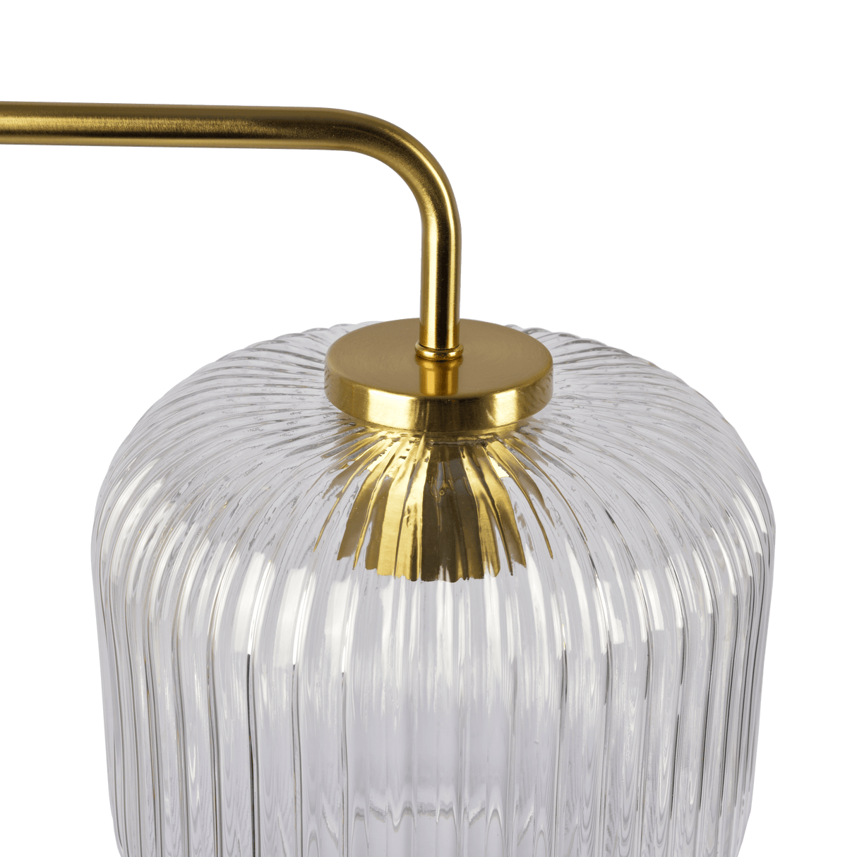 Haven Clear Glass Table Lamp, Gold Brush Metal and Marble Base, Button Control - TBL03700701