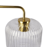 Haven Clear Glass Table Lamp, Gold Brush Metal and Marble Base, Button Control - TBL03700701