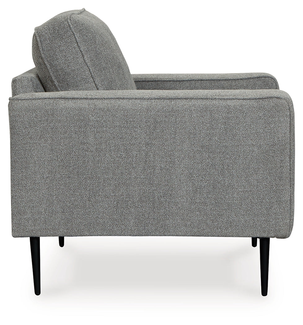 Hazela Chair and Ottoman in Charcoal from Ashley - Luna Furniture