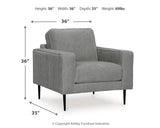 Hazela Chair and Ottoman in Charcoal from Ashley - Luna Furniture