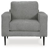 Hazela Chair and Ottoman in Charcoal from Ashley - Luna Furniture