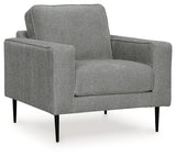 Hazela Chair and Ottoman in Charcoal from Ashley - Luna Furniture