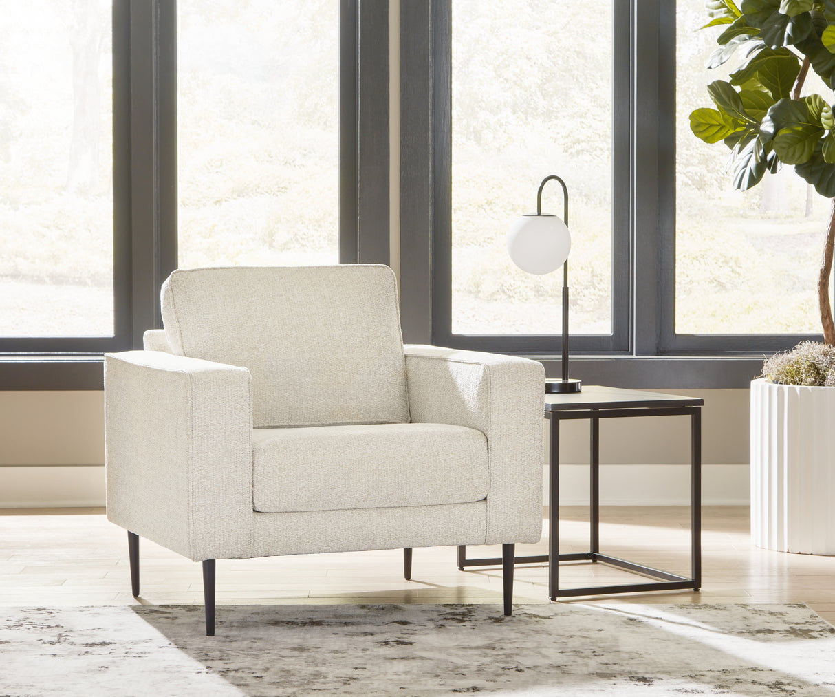 Hazela Chair and Ottoman in Sandstone - PKG015063