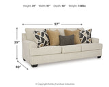 Heartcort Sofa, Loveseat, Chair and Ottoman in Quartz - PKG019289