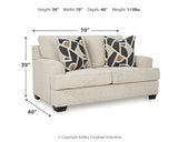 Heartcort Sofa, Loveseat, Chair and Ottoman in Quartz - PKG019289