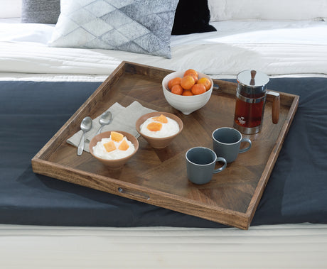 Heddford Brown Tray from Ashley - Luna Furniture