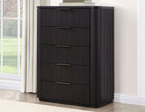 Henry 5-Drawer Reeded Chest, Espresso Finish from Steve Silver - Luna Furniture