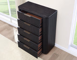 Henry 5-Drawer Reeded Chest, Espresso Finish from Steve Silver - Luna Furniture