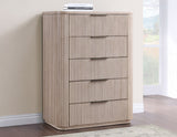 Henry 5-Drawer Reeded Chest, Tan Finish from Steve Silver - Luna Furniture