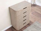 Henry 5-Drawer Reeded Chest, Tan Finish from Steve Silver - Luna Furniture