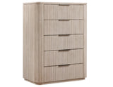 Henry 5-Drawer Reeded Chest, Tan Finish from Steve Silver - Luna Furniture