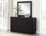 Henry 65″ 6-Drawer Reeded Dresser and Mirror, Espresso Finish from Steve Silver - Luna Furniture