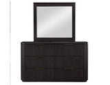 Henry 65″ 6-Drawer Reeded Dresser and Mirror, Espresso Finish from Steve Silver - Luna Furniture