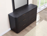 Henry 65″ 6-Drawer Reeded Dresser and Mirror, Espresso Finish from Steve Silver - Luna Furniture