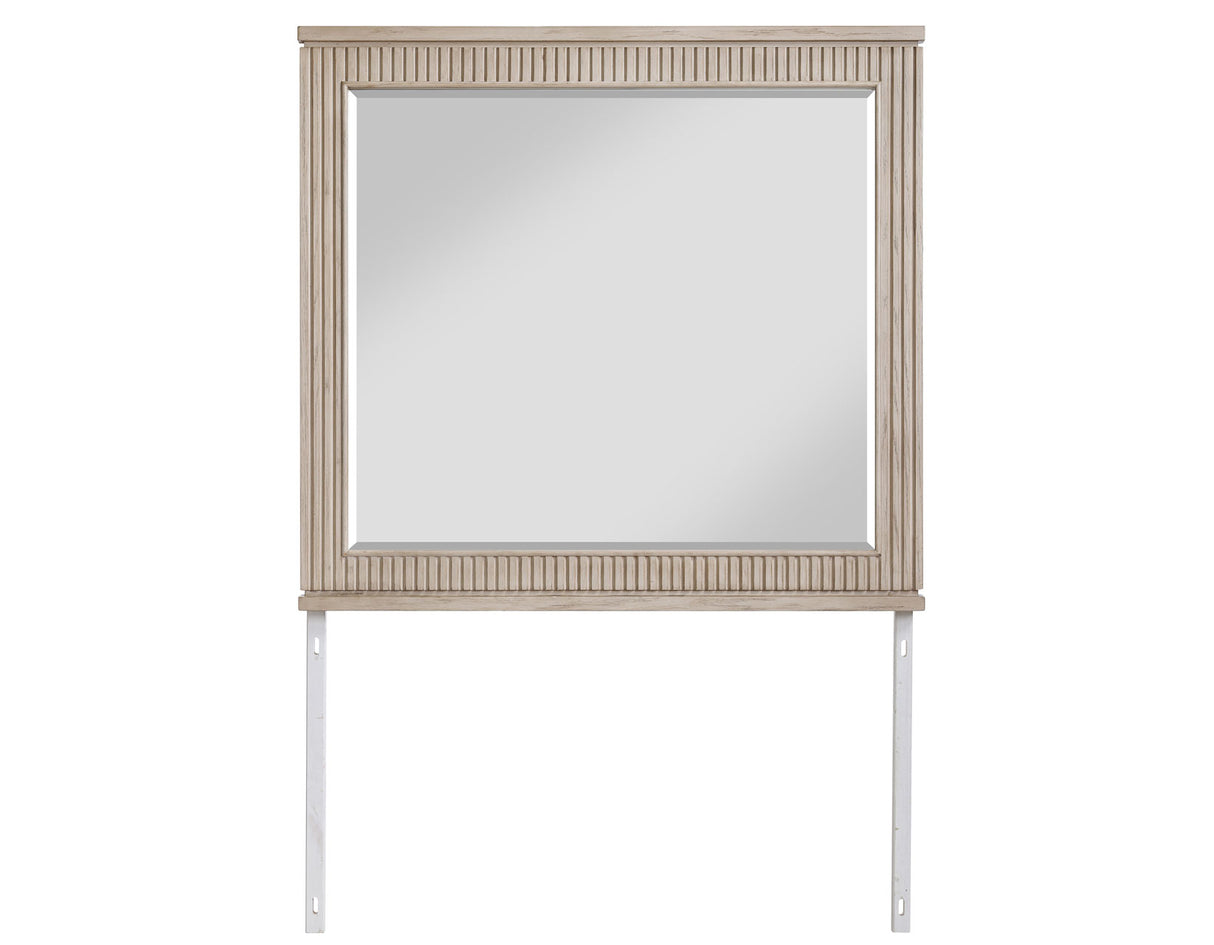 Henry 65″ 6-Drawer Reeded Dresser and Mirror, Tan Finish from Steve Silver - Luna Furniture