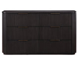 Henry 65″ 6-Drawer Reeded Dresser, Espresso Finish from Steve Silver - Luna Furniture