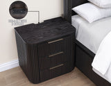 Henry Reeded 3-Drawer Nightstand with USB & Electric Outlets, Espresso Finish from Steve Silver - Luna Furniture