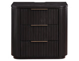 Henry Reeded 3-Drawer Nightstand with USB & Electric Outlets, Espresso Finish from Steve Silver - Luna Furniture