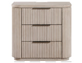 Henry Reeded 3-Drawer Nightstand with USB & Electric Outlets, Tan Finish from Steve Silver - Luna Furniture