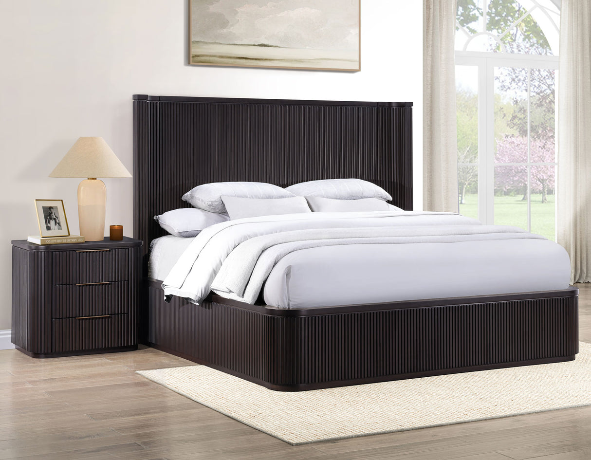 Henry Reeded King 4-Piece Bedroom Set, Espresso Finish from Steve Silver - Luna Furniture