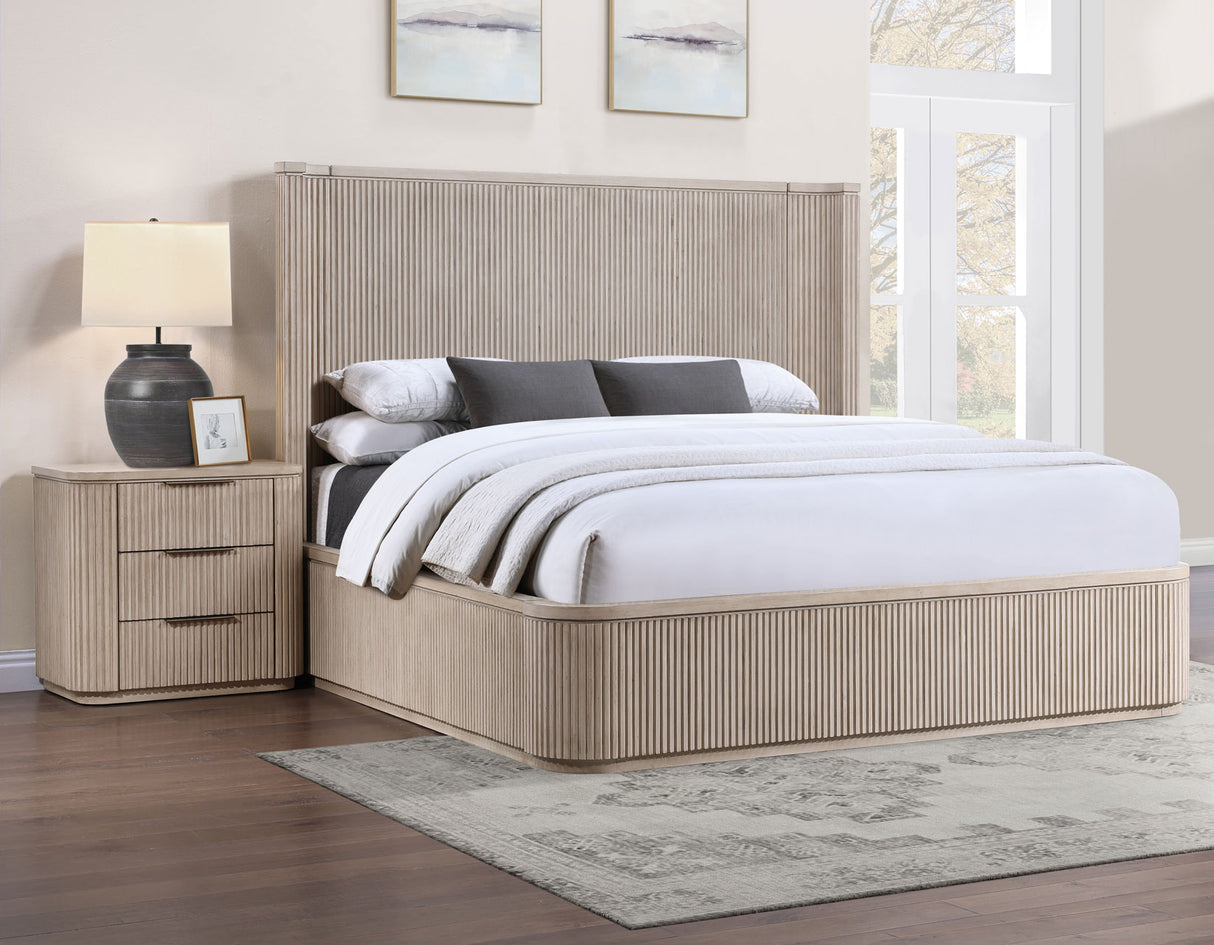 Henry Reeded King 4-Piece Bedroom Set, Tan Finish from Steve Silver - Luna Furniture