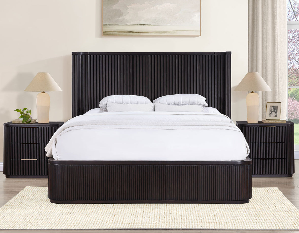 Henry Reeded King Bed, Espresso Finish from Steve Silver - Luna Furniture